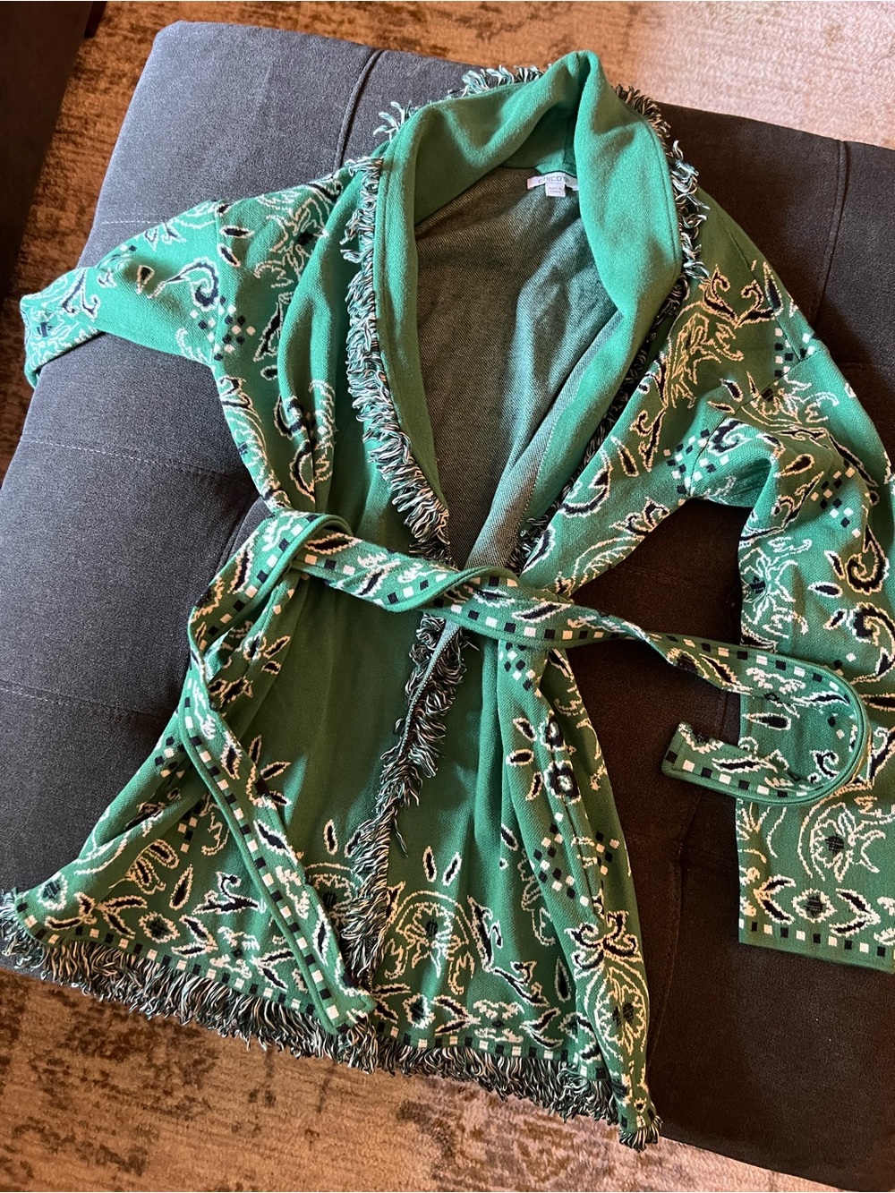 Chico’s Fringe Bandana Print Cardigan - SOLD OUT ONLINE!
